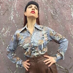 Donegal Vintage 70' Button down Oxford Shirt Size L long Sleeve